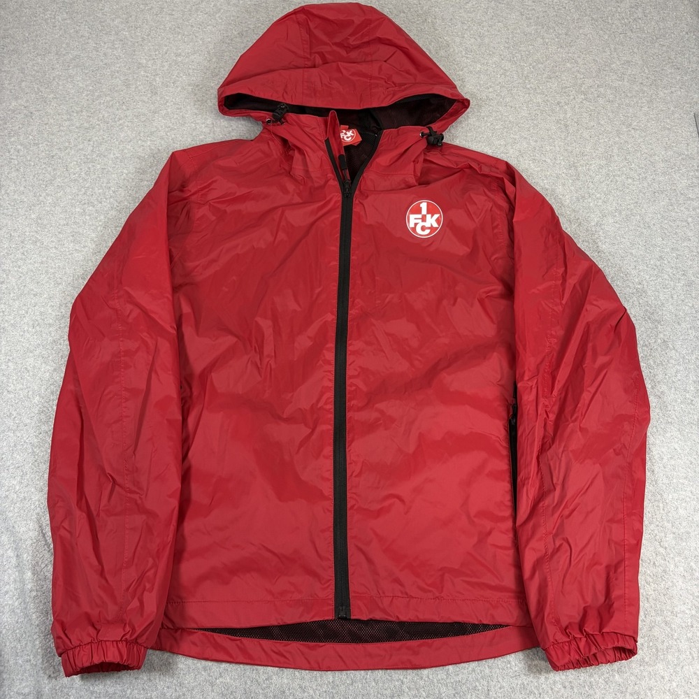 1. FC Kaiserslautern Jacket Mens Medium Red Bundesliga Soccer Hooded Alno-Tex